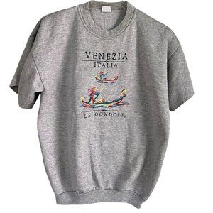 F&P Cotton Short Sleeve Sweatshirt Top Italy Le Gondole Size Large